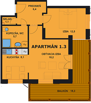 Apartmán 1.3